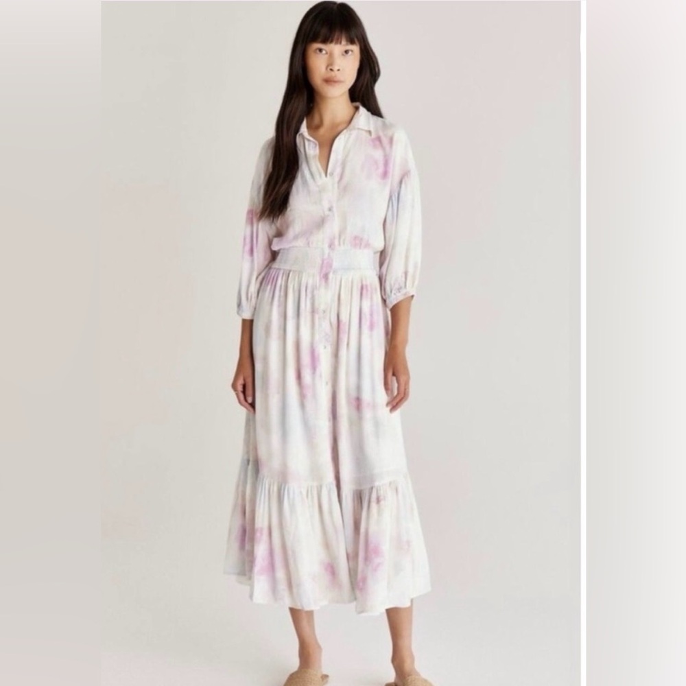 Z SUPPLY | Tanya Blurred Watercolor Floral Button Front
Midi Dress, Size Small